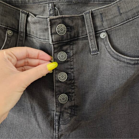 Madewell Black 9" Midrise Skinny Button-Fly Jeans NWT - Picture 3 of 8